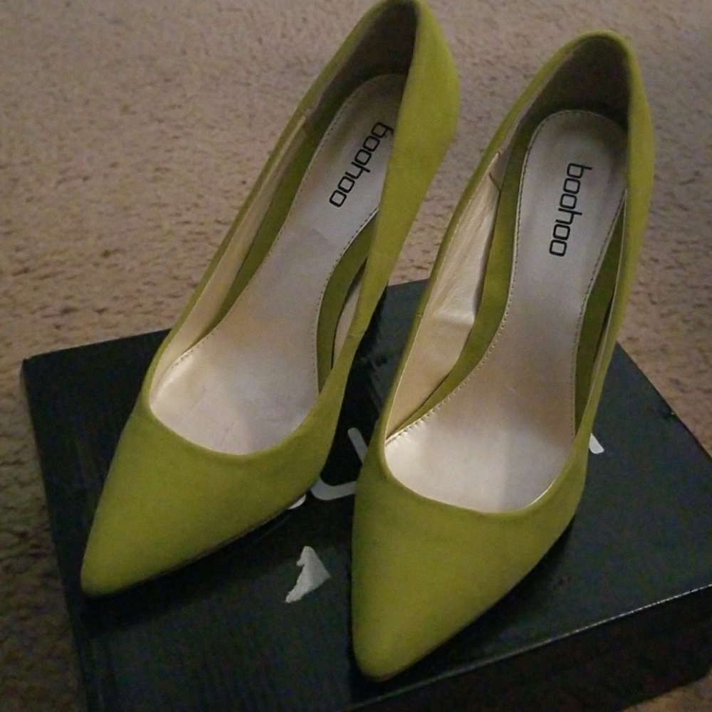 Lime Suede Heels